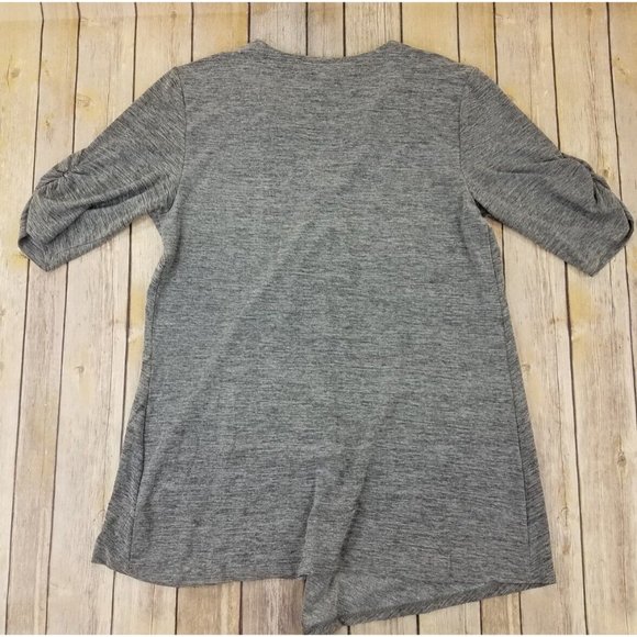 AB Studio Women’s Short Sleeves V-Neck Casual Top Blouse Size L Gray B58 - Picture 8 of 10